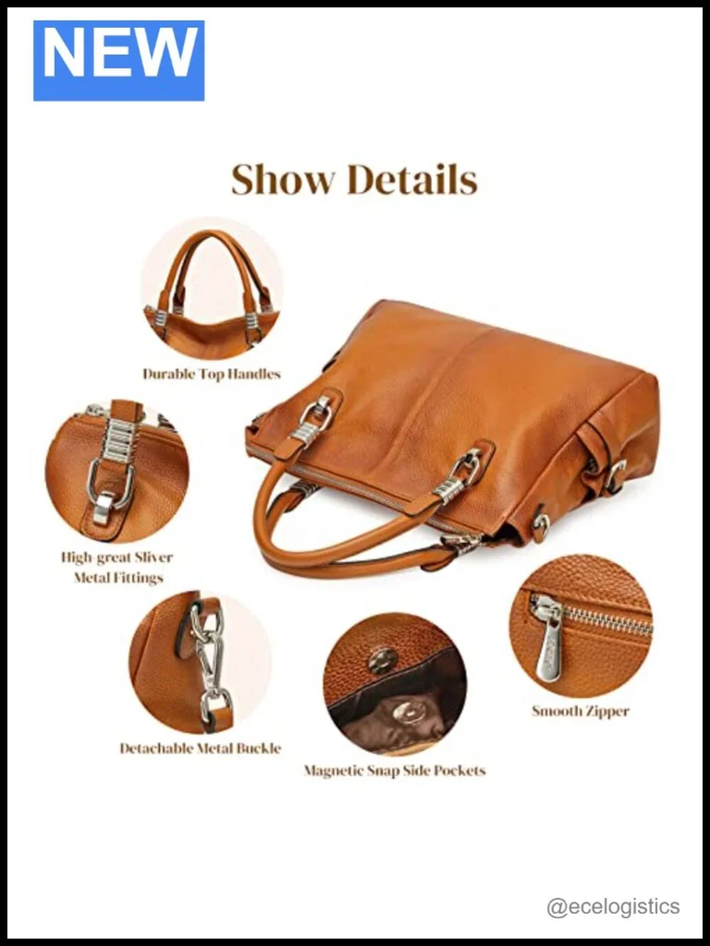 Genuine Leather Satchel Handbag Tote Crossbody Shoulder Bag